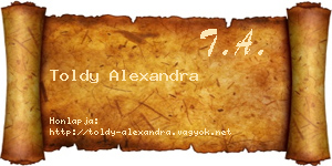 Toldy Alexandra névjegykártya